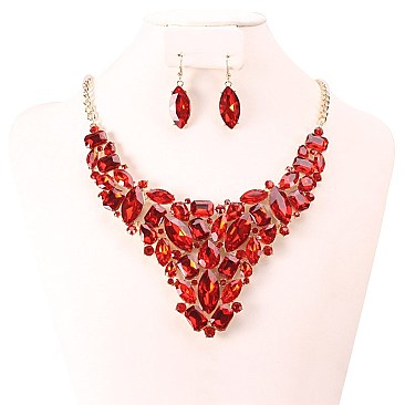 FASHIONABLE STONE EVENING NECKLACE SET SLNBY7854