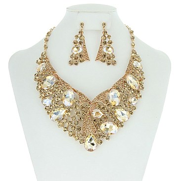 Bib RHINESTONE NECKLACE SET MEZ8183