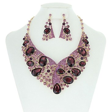 Bib RHINESTONE NECKLACE SET MEZ8183