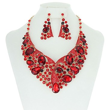 Bib RHINESTONE NECKLACE SET MEZ8183