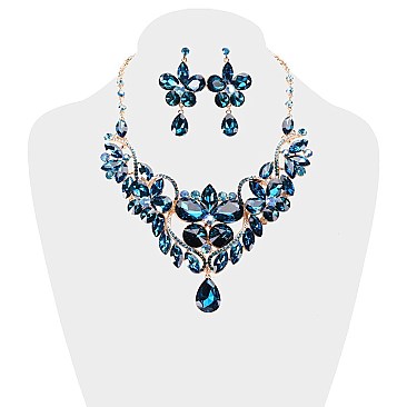 FASHIONABLE RHINESTONE  NECKLACE SET SLNBY8189