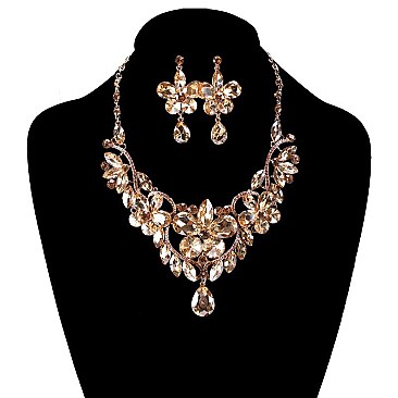 FASHIONABLE RHINESTONE  NECKLACE SET SLNBY8189