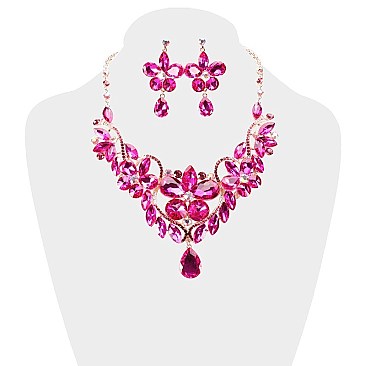 FASHIONABLE RHINESTONE  NECKLACE SET SLNBY8189