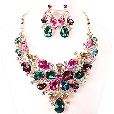STONE NECKLACE FLORAL BOUQUET SLNBY8190