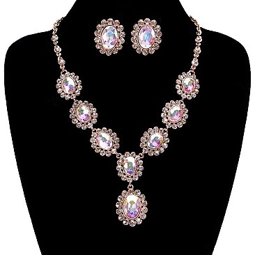 OVAL STONE VICTORIAN NECKLACE SET SLNBY8194