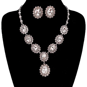 OVAL STONE VICTORIAN NECKLACE SET SLNBY8194