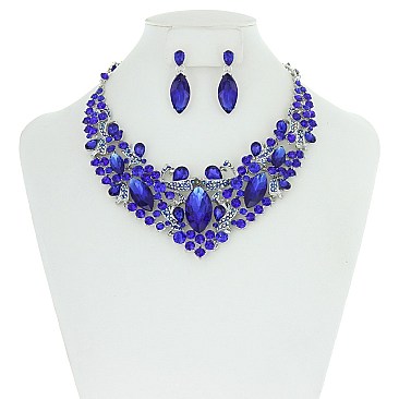 Classic RHINESTONE NECKLACE SET Bib Style MEZ8554