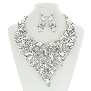 LEAF STONE EXTRAVAGANT NECKLACE SET