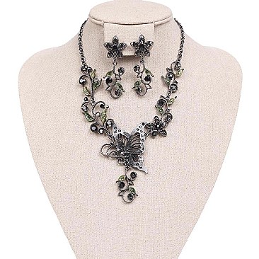 ELEGANT BUTTERFLY METAL NECKLACE SET