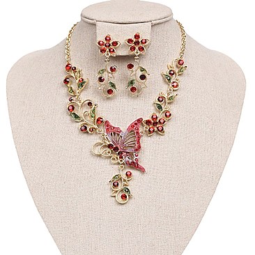 ELEGANT BUTTERFLY METAL NECKLACE SET