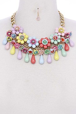 FLORAL STATEMENT NECKLACE JYNE49-1756