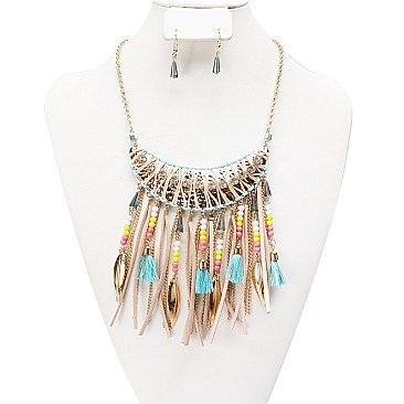 Stylish Tribal Fashion Necklace and Earring Set SLNEG1397