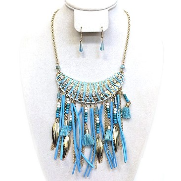 Stylish Tribal Fashion Necklace and Earring Set SLNEG1397