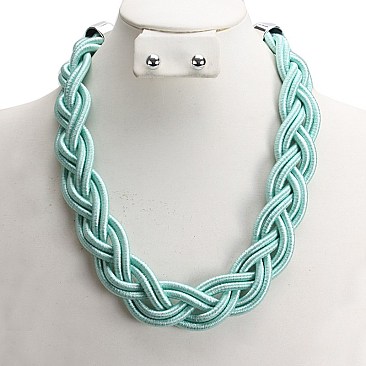 Stylish Braided Fashion Necklace and Earring Set SLNEG1554