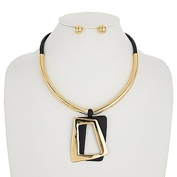 TRENDY METAL NECKLACE SET