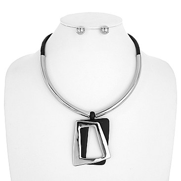 TRENDY METAL NECKLACE SET