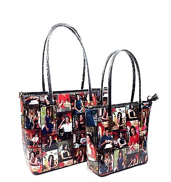 2 IN 1 MICHELLE OBAMA TOTE HANDBAGS SET