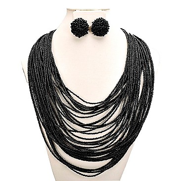 BEADED MULTI STRAND NECKLACE SET