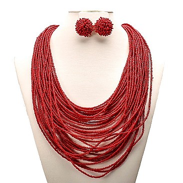 BEADED MULTI STRAND NECKLACE SET
