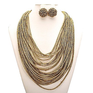 BEADED MULTI STRAND NECKLACE SET