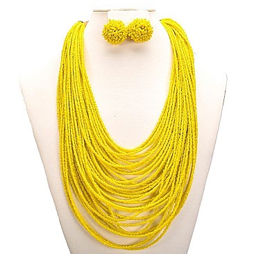 BEADED MULTI STRAND NECKLACE SET