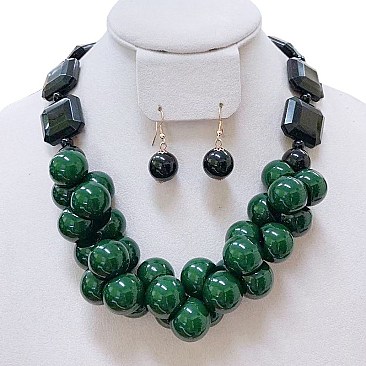 BUBBLE  ACRYLIC GEOMETRIC NECKLACE SET