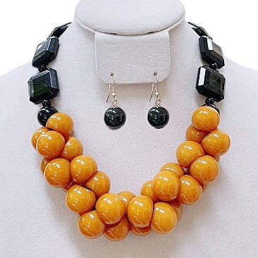 BUBBLE  ACRYLIC GEOMETRIC NECKLACE SET