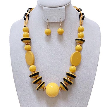 ACRYLIC COLOR BLOCK NECKLACE SET