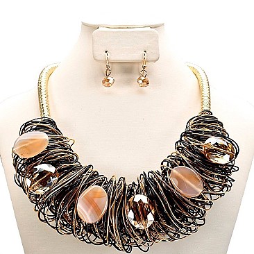 HAND MADE WIRE NECKLACE SET