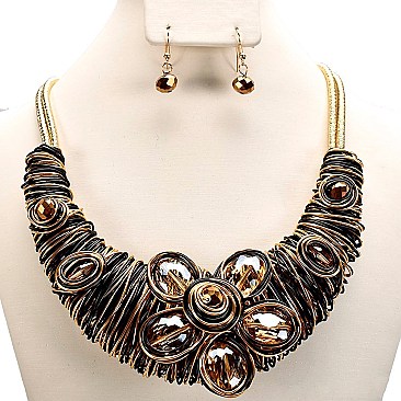 FLOWER WIRE HANDMADE NECKLACE SET