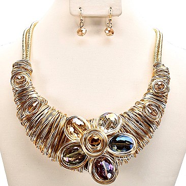 FLOWER WIRE HANDMADE NECKLACE SET