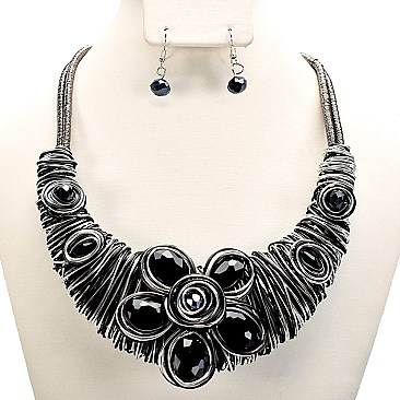 FLOWER WIRE HANDMADE NECKLACE SET
