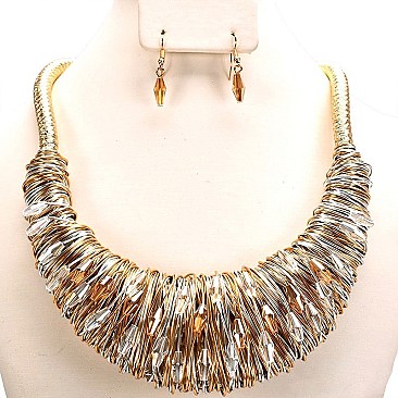 WIRE BEAD HAND MADE NECKLACE SET