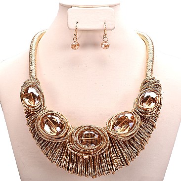 WIRED ARTSY GEM BIB NECKLACE SET