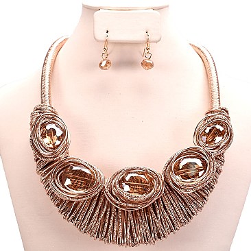 WIRED ARTSY GEM BIB NECKLACE SET