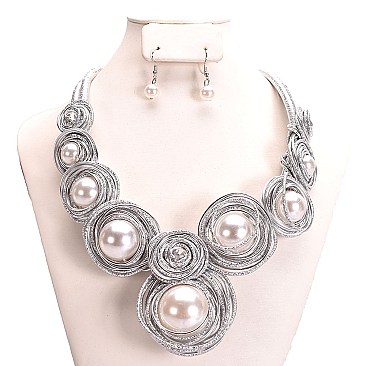 SHINY HANDMADE WEB WIRE STONE SET
