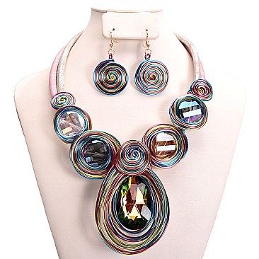 MULTI COLOR HANDMADE WIRE STONE SET