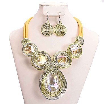 MULTI COLOR HANDMADE WIRE STONE SET