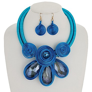 ACRYLIC SPIRAL BEADED BEADED SET