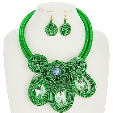 ACRYLIC SPIRAL BEADED BEADED SET