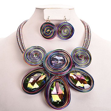 ACRYLIC SPIRAL BEADED BEADED SET