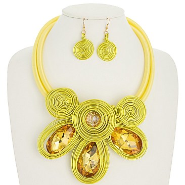 ACRYLIC SPIRAL BEADED BEADED SET