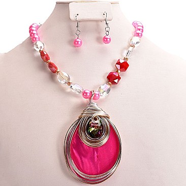 BEADED HANDMADE WIRE SHELL SET