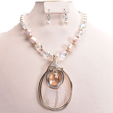 BEADED HANDMADE WIRE SHELL SET