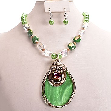 BEADED HANDMADE WIRE SHELL SET