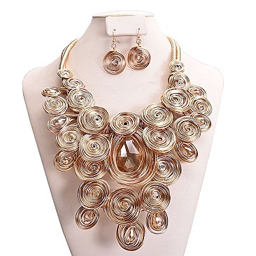 LARGE STATEMENT HANDMADE WIRE NECKLACE SET