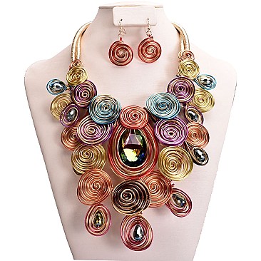 LARGE STATEMENT HANDMADE WIRE NECKLACE SET