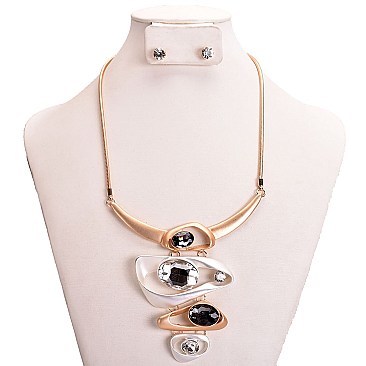 GEO METAL ART NECKLACE SET