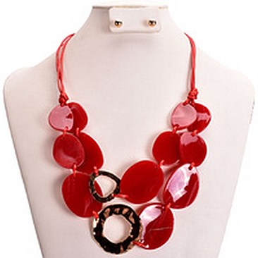 ACRYLIC FASHION METAL NECKLACE SET