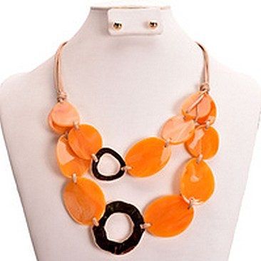 ACRYLIC FASHION METAL NECKLACE SET